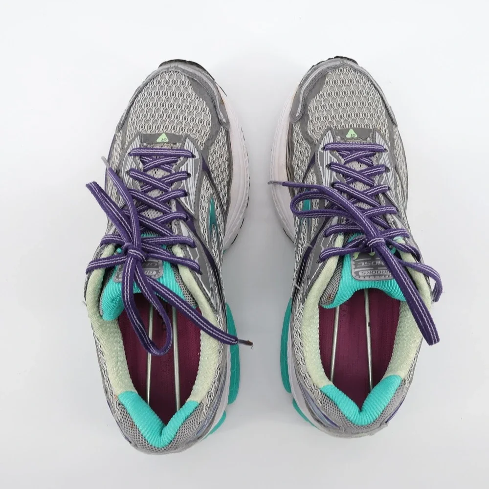 Brooks‎ Ghost 7 Mesh Running Sneakers Grey Purple Womens 8 - Flaws
